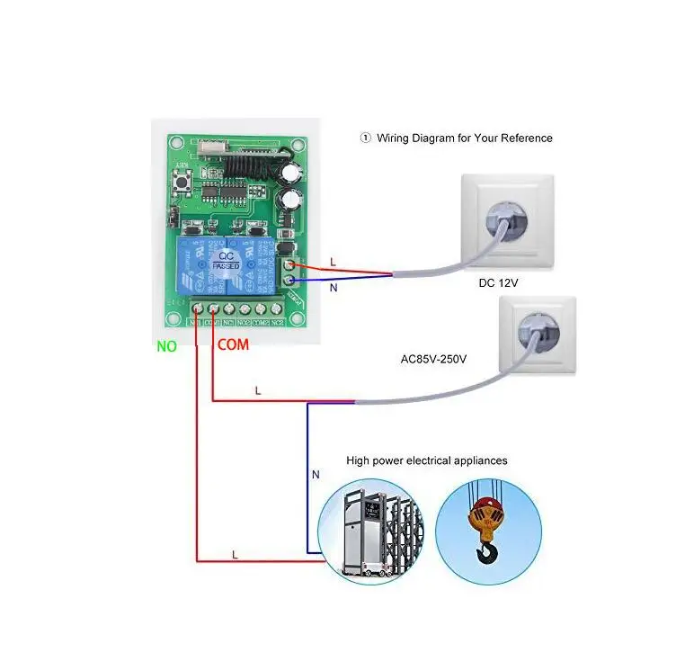 super universal DC12V 2CH RF wireless motor 12v dc learning code light switch 12 v door lock electronic +2*remote | Электроника