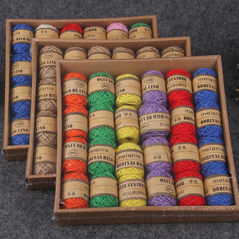 10 м красочные из натуральной кожи гессенской мешковины джут шпагат веревка для