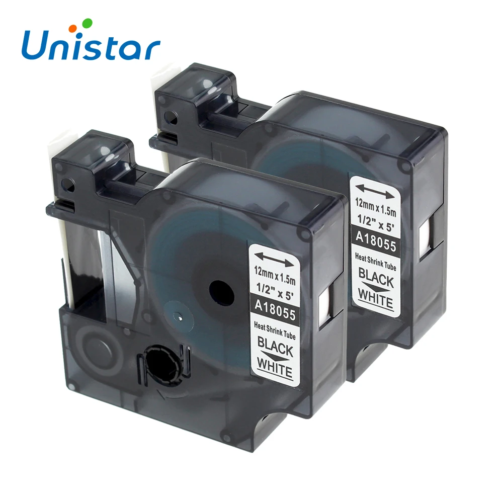 2 шт./лот 18055 совместимые с Dymo Rhino ndustrial Термоусадочные трубки для LabelWriter и
