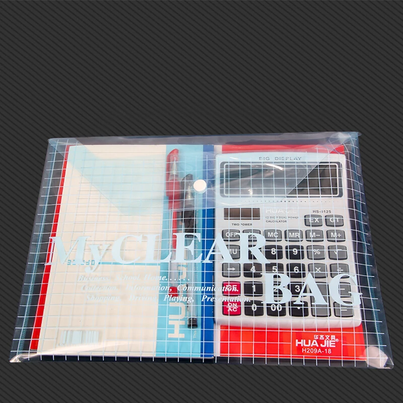 

12Pcs/lot Transparent A4 Document Bag Paper Storage Bag Pencil Bag Book Organizer Filing Product Office School Supplies