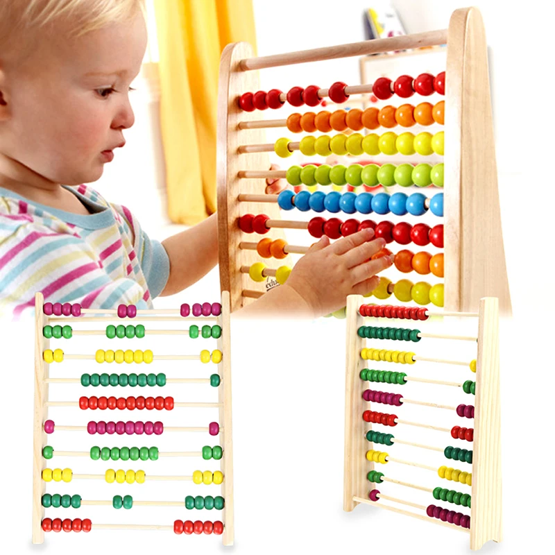 Многоцветные бусины дизайн развивающие деревянные игрушки Abacus дети Счетный