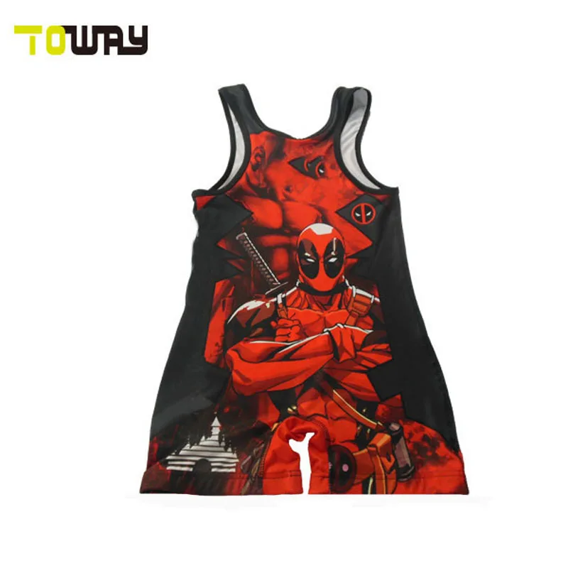 Мужские Большие размеры пользовательские сублимированный Борьба Синглетный |