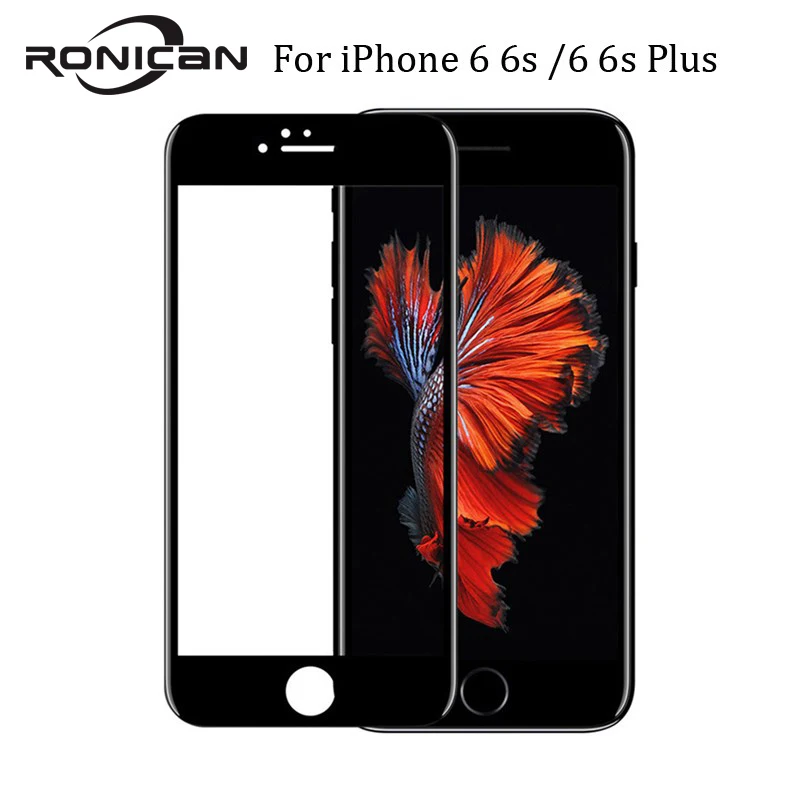 Защитная пленка 9H для iPhone X 6 6S 7 8 Plus глянцевая 3D изогнутая закаленная стеклянная