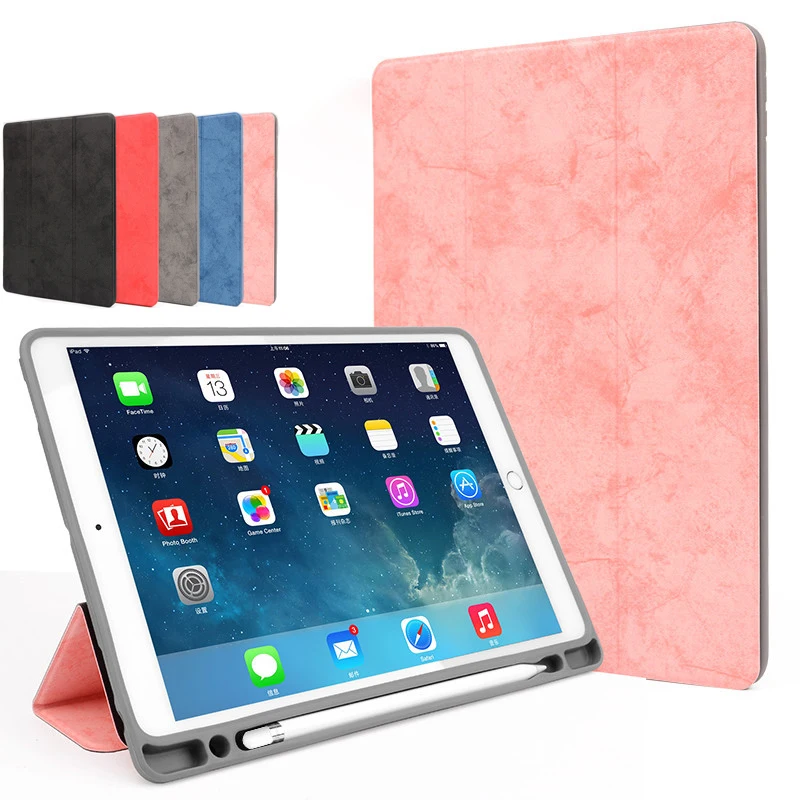 Для iPad 9 7 2017 2018 чехол силиконовый мягкий для задней панели с подставка ручки 2016 Pro