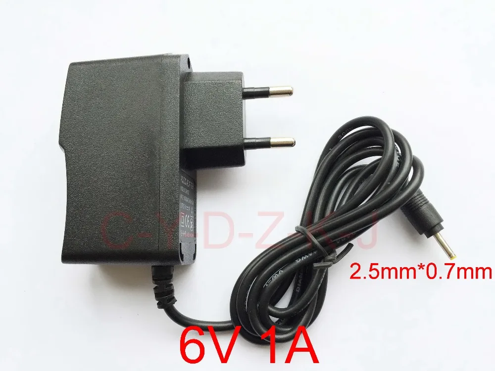 1 шт. DC 6V 1A &amp 1000mA AC 100-240V конвертер адаптер питания штепсельная вилка ЕС 2 5 мм x 0 7 |