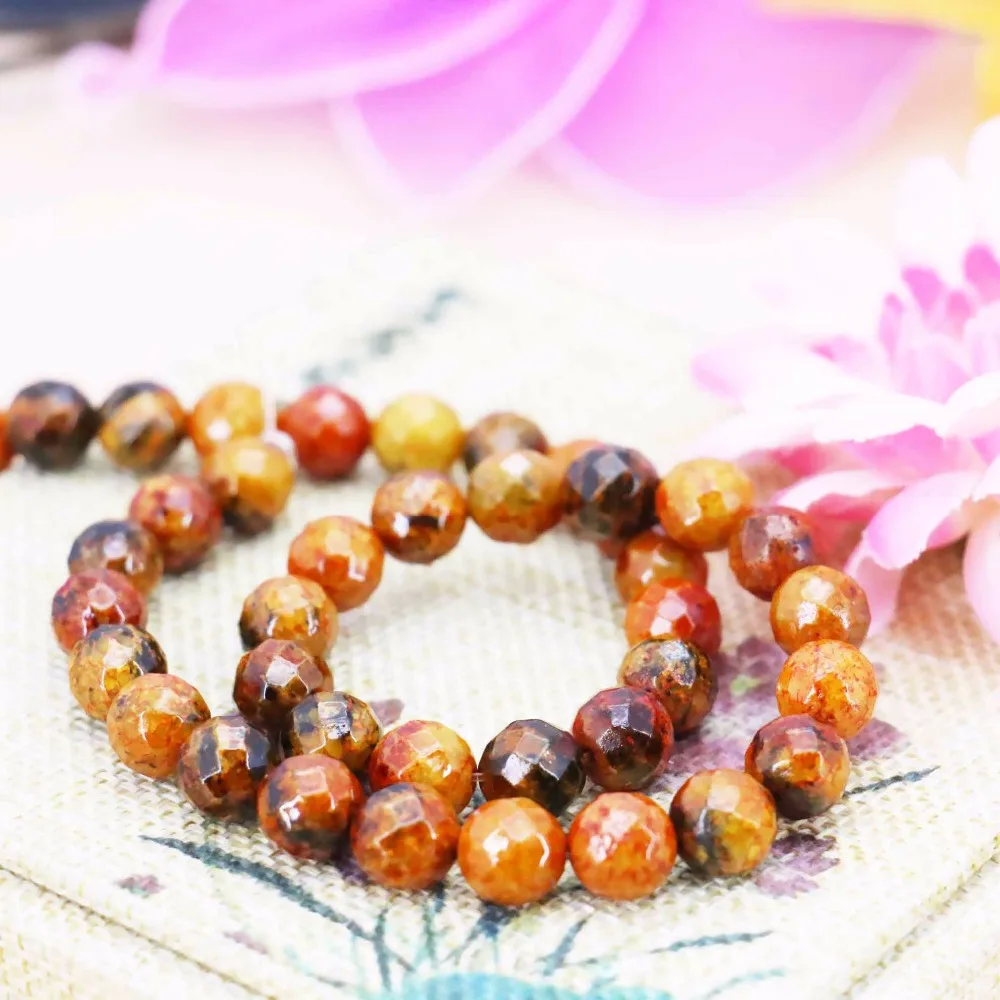 Аксессуар 10 мм оранжевые камни в виде халцедона из индейки Howlite 15 дюймов дизайн