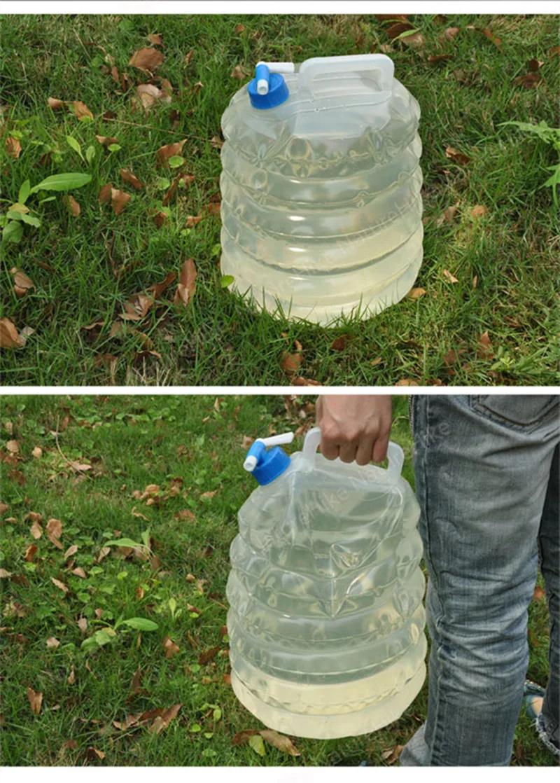 Открытый Отдых Кухонная посуда Портативный водовоз 10l Еда Класс PE складной