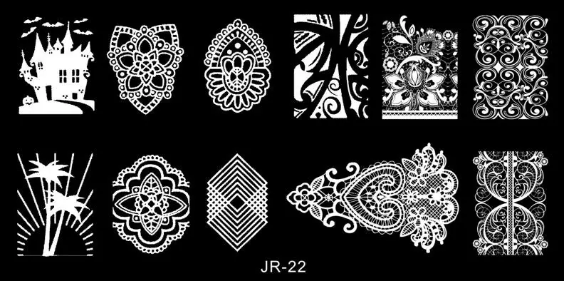 JR01-30 30 шт./компл. Jr пластины для стемпинга ногтей Нержавеющая сталь изображение штамповки ногтей маникюр шаблон штамп для ногтей 30 стилей