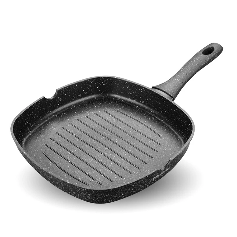 Steak pan 28 см камень майфан квадратный стейк сковорода антипригарная сковорода стейк гриль специальная полосатая сковорода для дома на открытом воздухе кемпинга кухонная посуда - Цвет: Steak pan