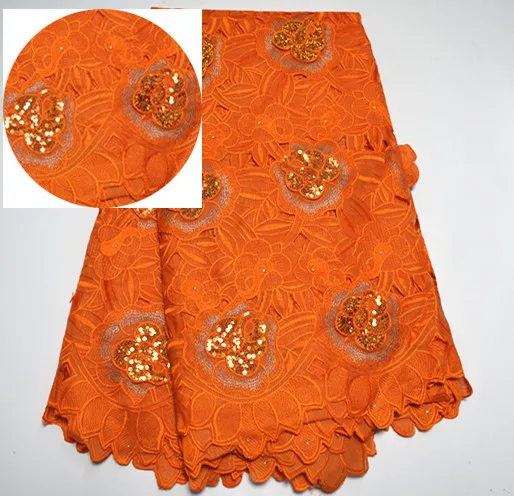 2017 Высокого Качества Африканская блестки Кружевной Ткани Водорастворимым