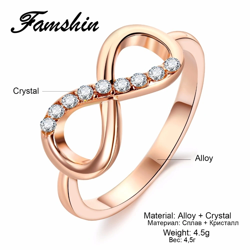 FAMSHIN Новый дизайн Горячая Распродажа модные кольца из сплава с кристаллами