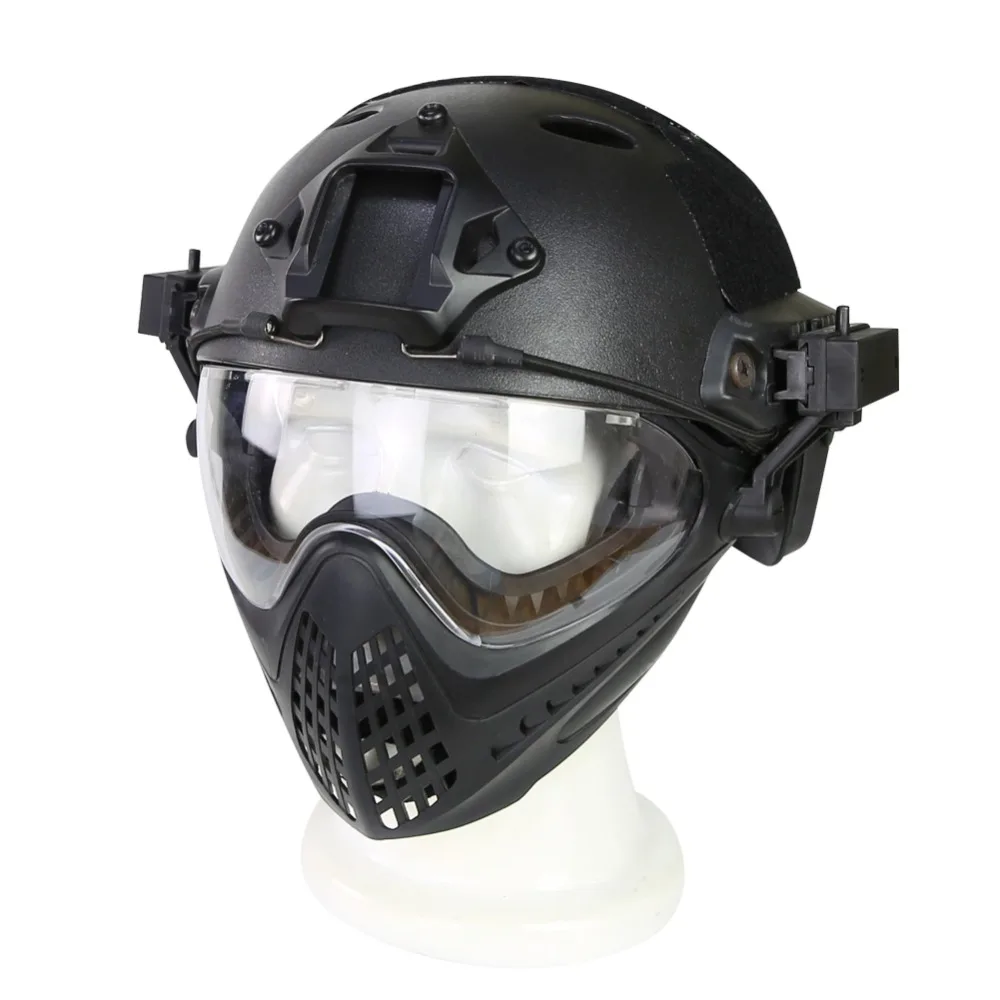 Тактический Airsoft Helemet с съемной лицевой маски и очки для в стиле милитари