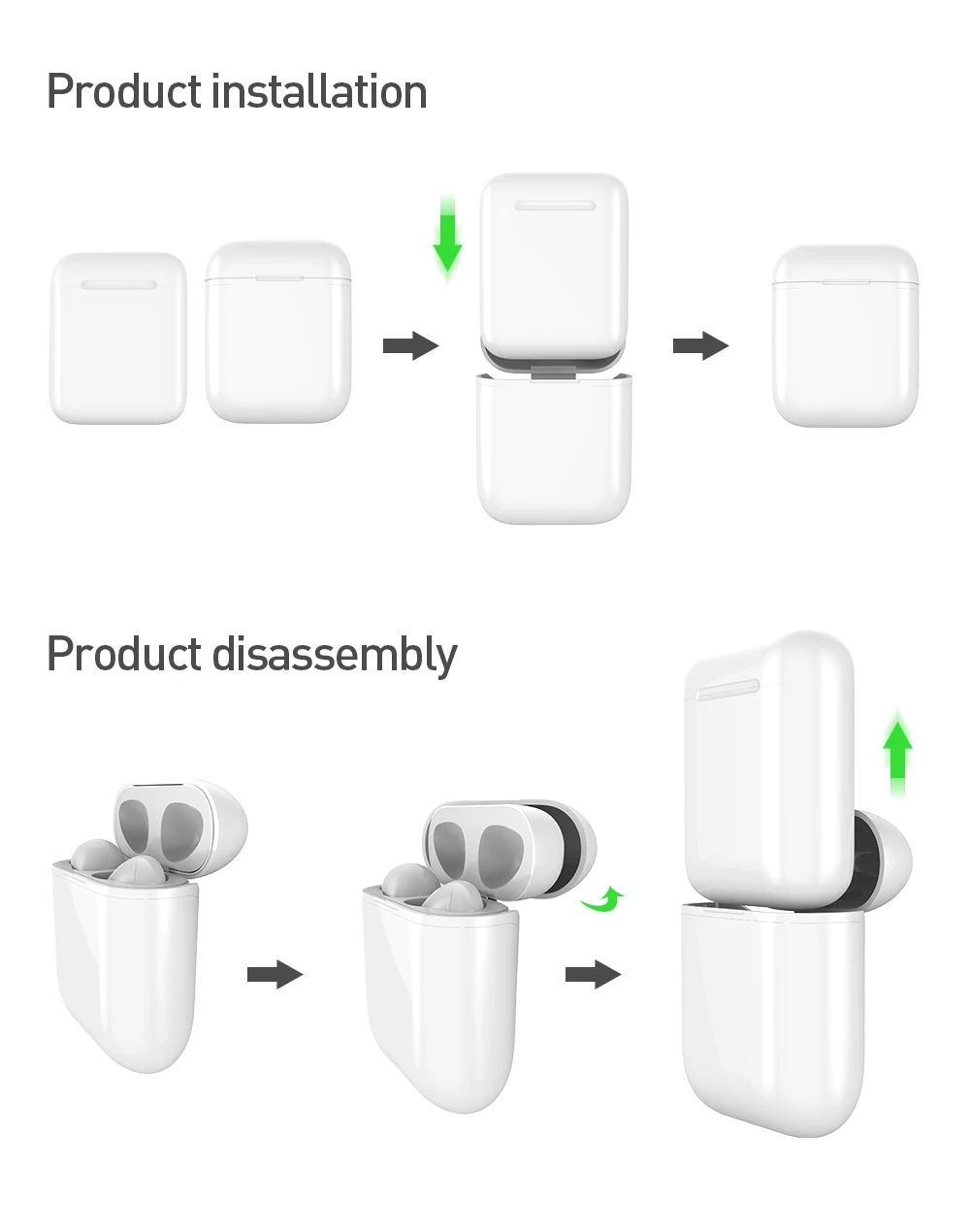KEYSION QI беспроводной зарядный чехол для гарнитура для Airpods роскошный Поликарбонат задняя крышка для Airpods переносное Беспроводное зарядное устройство коробка