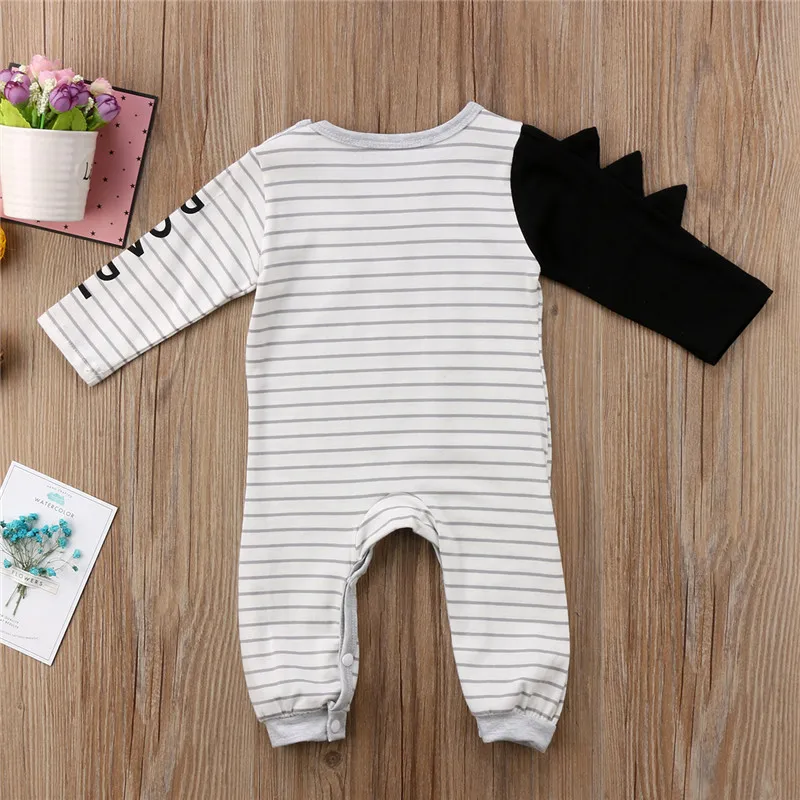 

0-24M New Style Newborn Baby Boy Girls Clothes 3D Cartoon Dinosaur Long Sleeve Romper Jumpsuit Outfits Baby Clothing