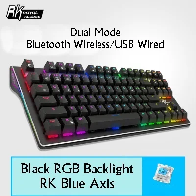 Серебристый Royal Kludge RK G87 двойной режим Bluetooth беспроводной/USB Проводная RGB подсветка перезаряжаемая Механическая игровая клавиатура RK/Cherry Axis - Цвет: Серебристый