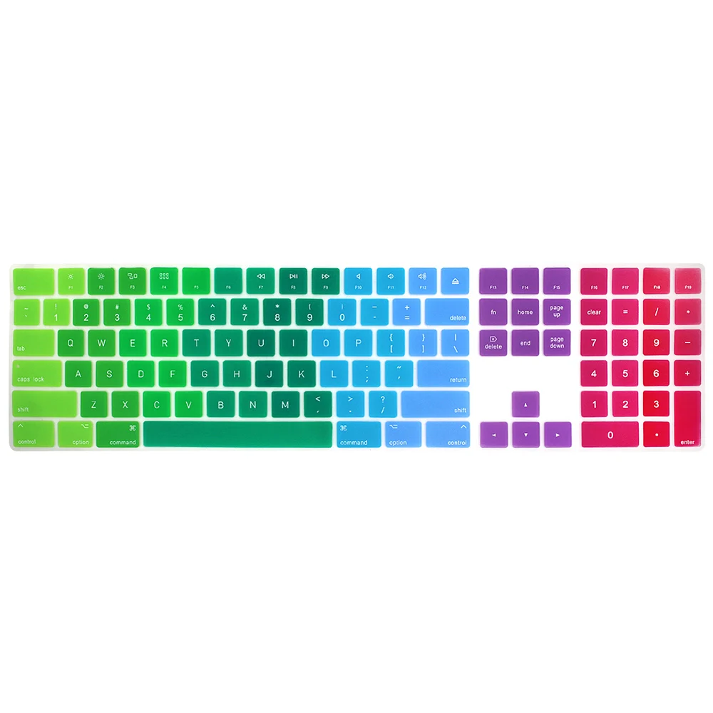 Rainbow HRH силиконовый чехол для клавиатуры, защитная клавиатура для Apple Magic Keyboard с цифровой клавиатурой A1843 MQ052LL/A, выпущена в году - Цвет: Rainbow