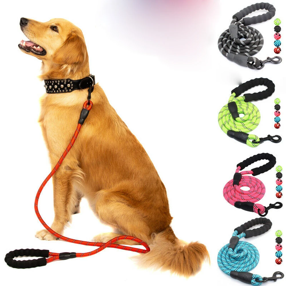 5FT плетеный поводок собаки веревка для домашних животных сильной мягкой средних