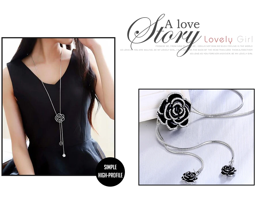 Женское длинное ожерелье с цветком RAVIMOUR и кулоны серебристого цвета цепочкой |