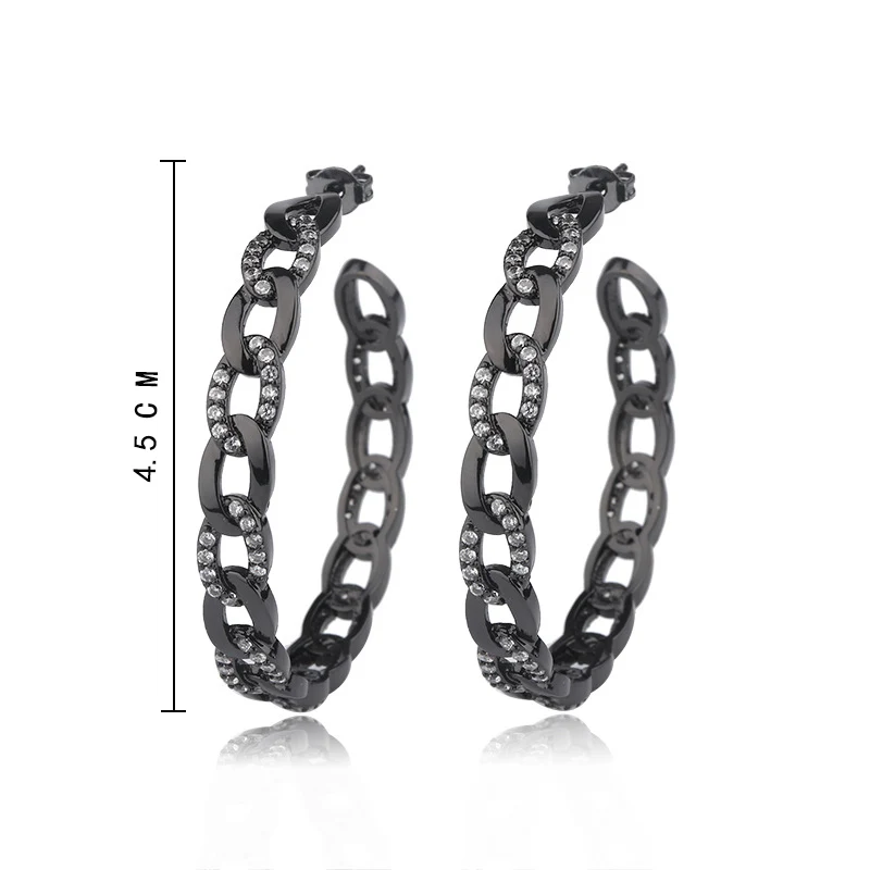 2019 New Gold Black Copper White AAA Cubic Zirconia Big Round Earrings Fashion Female Party Gift For Womens jewelry|Серьги-кольца| |