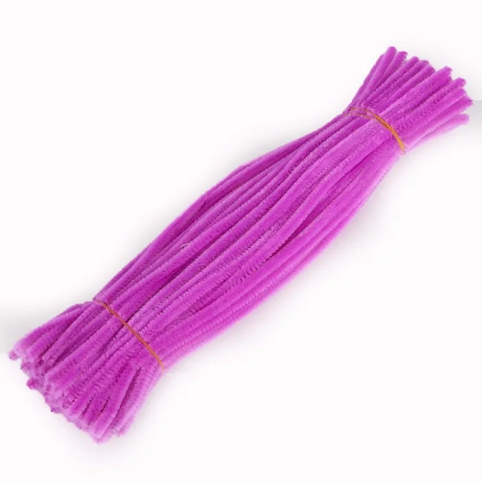 Light Purple 100 шт 30 см стебли синели, очистители труб дети плюшевая обучающая игрушка красочные трубы очиститель игрушки ручная работа, сделай сам, ремесло принадлежности - Цвет: Light Purple