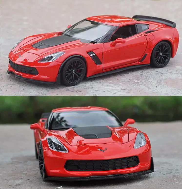 Высокая симуляция corvette Z06 1:24 Масштаб передовая Игрушечная машина из сплава литая