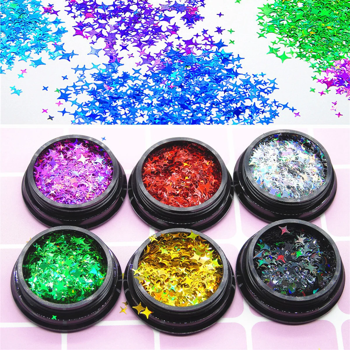 Звезда DIY художественные накладные маникюрные украшения лазерные блестки 3D