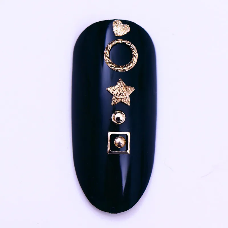 Гвоздики для ногтей из розового золота 3D украшения в колесах заклепки сплав