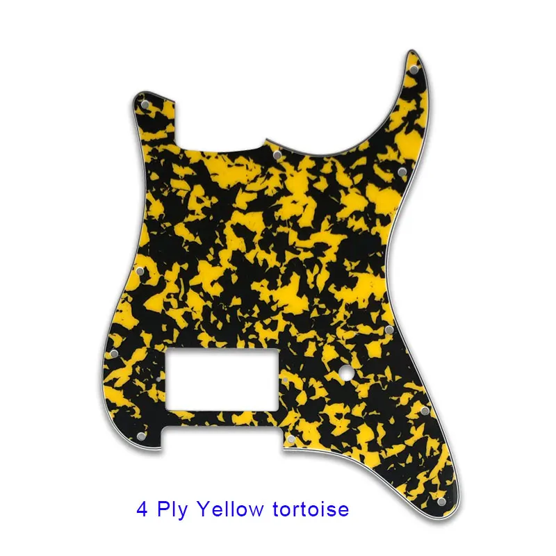 4ply yellow tortoise Pleroo гитара 11 винтовых отверстий накладки костюм для fender Tom Delonge гитара Stratocaster US spec Strat с мостом PAF Humbucker - Цвет: 4ply yellow tortoise