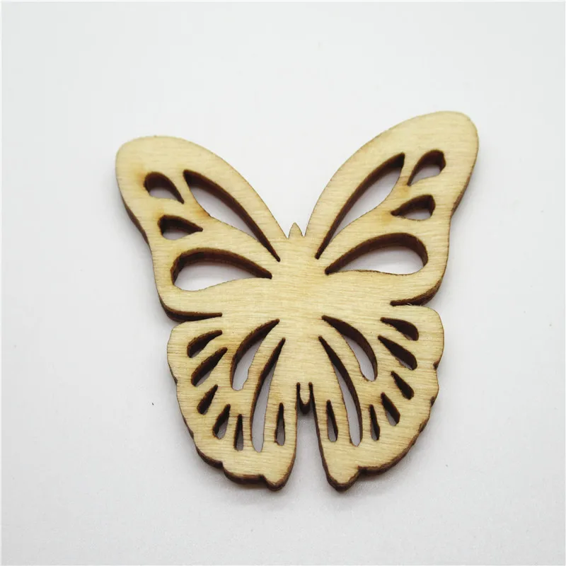 10/20pcs 50mm Natural Mix Openwork Butterfly flower Pattern wood Art Collection Craft Handmade for Home decoration diy Q48 | Дом и сад