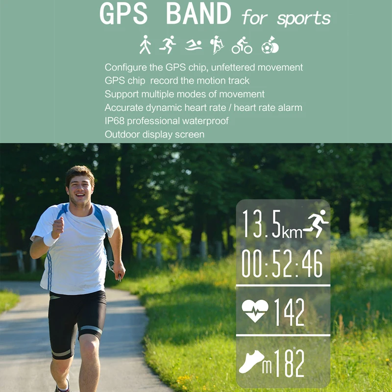 SENBONO gps умный Браслет IP68 водонепроницаемые спортивные часы монитор сердечного ритма фитнес-трекер Браслет активности PK mi band 4