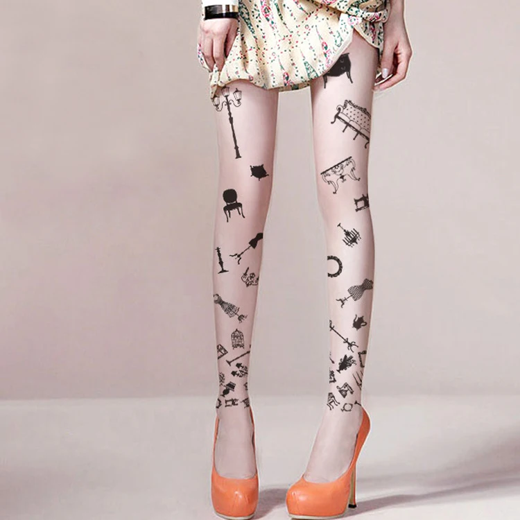 Домашние шелковые носки с принтом | Женская одежда
