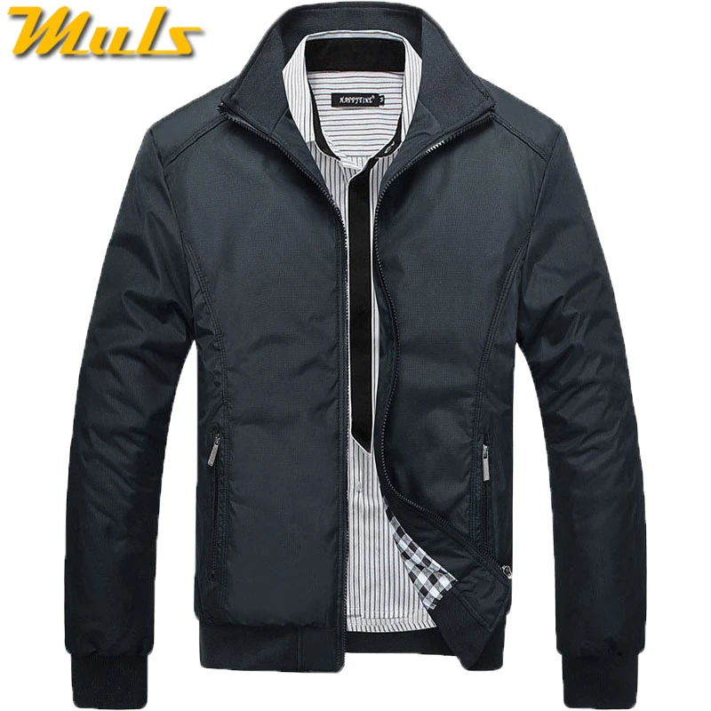 Куртка мужская демисезонная с воротником-стойкой синяя/черная/зеленая | Мужская