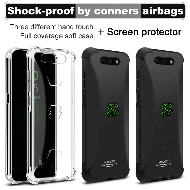 Для Xiaomi черный чехол с акулой IMAK Мягкий Силиконовый ТПУ для телефона черная акула