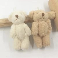 10pcs plush kawaii mini teddy bear small pendants joint bare stuffed toys key chain 6cm plush toys