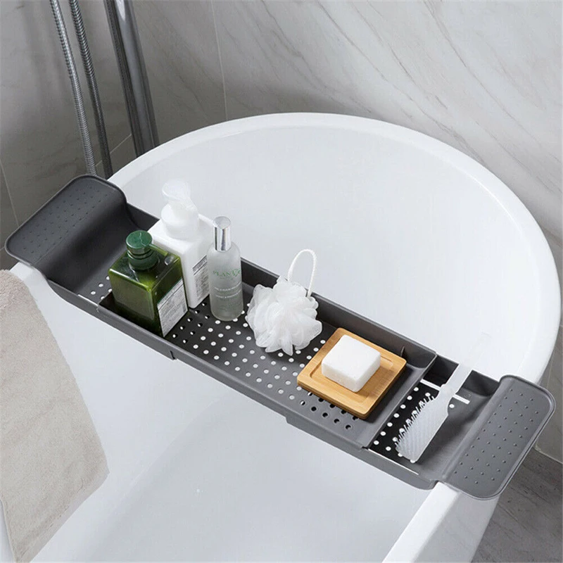 

2019 Retractable Drain Bathtub Frame Bathroom Plastic Bath Shelf Rack Bathtub Shower Storage Rack Tray Bathtub Tray Bathtub Shel