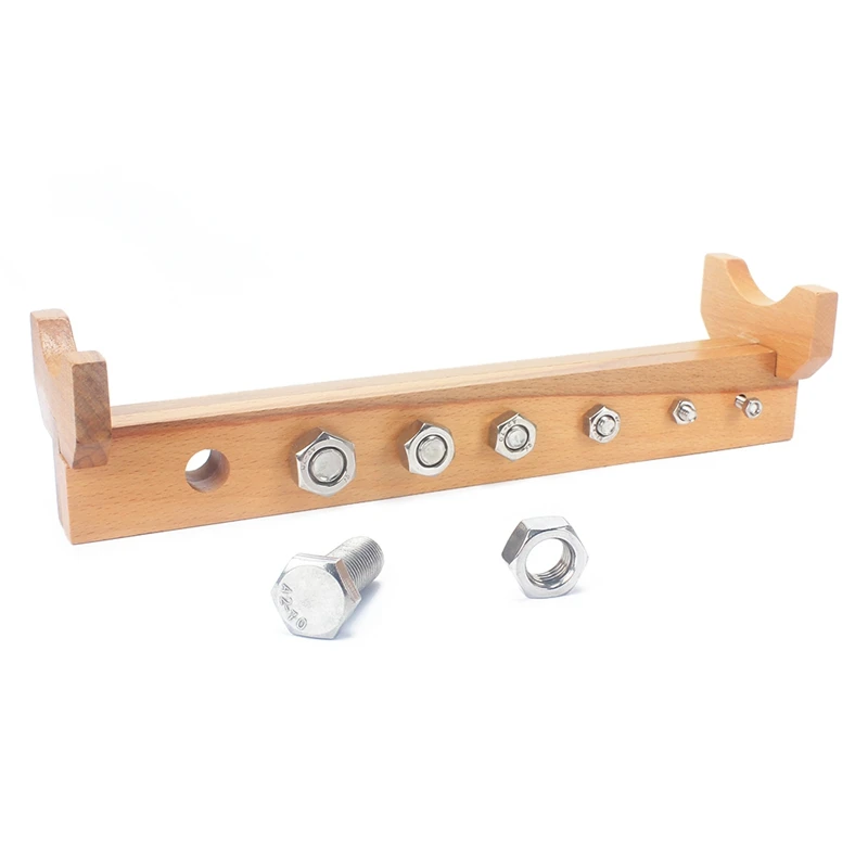 

Montessori Materials Kids Toy Baby Wooden 7pcs Screw Bolts & Nuts Toy Learning Educational Preschool Training Brinquedos Juguets