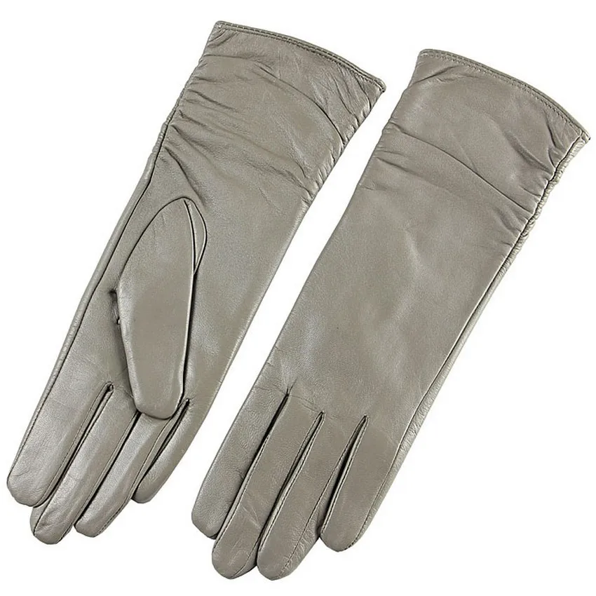 Женские перчатки из натуральной кожи на осень и зиму бархатные модные трендовые