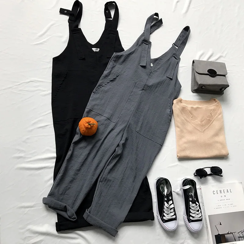 Летняя Новинка 2017 г. комбинезон женские Комбинезоны старинные карманы без