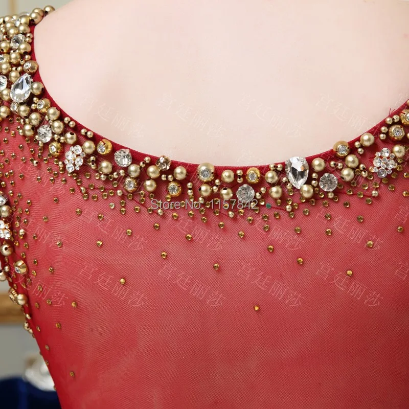 Real Sample A Line Wine Red V Neck Cap Sleeve Beads Empire Crystal 2014 Party Gowns Floor Length Formal Evening Dresses Chiffon | Свадьбы и