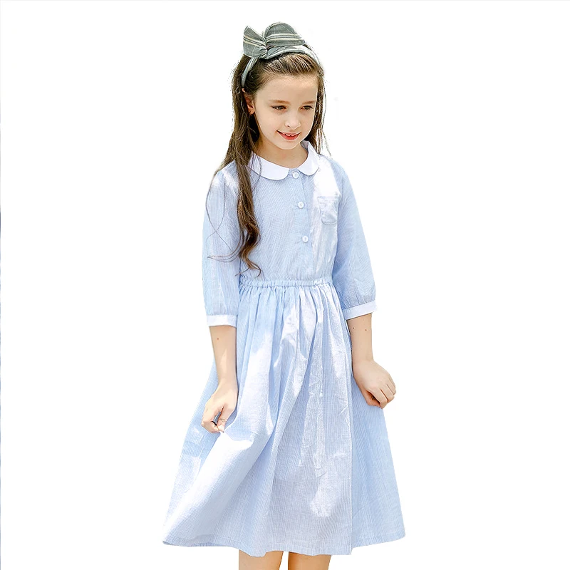 Новинка детское платье для девочек осеннее Хлопковое платье-пачка в полоску с