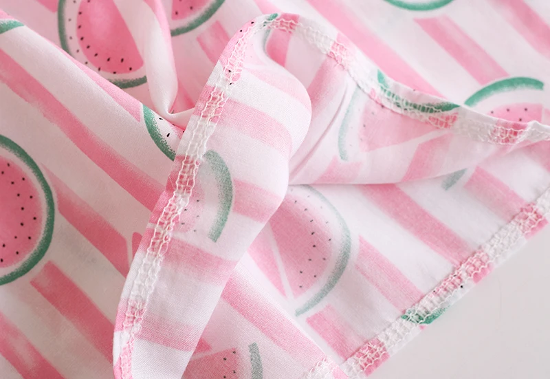 Летнее платье для маленьких девочек милое с принтом арбуза хлопковое детей