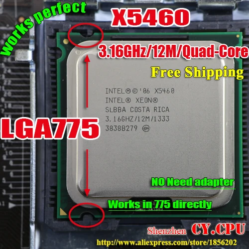 INTEL XEON X5460 3 16 GHz/12 M/1333 Mhz/cpu равный LGA775 Core 2 Quad Q9750 cpu работает на материнской плате без