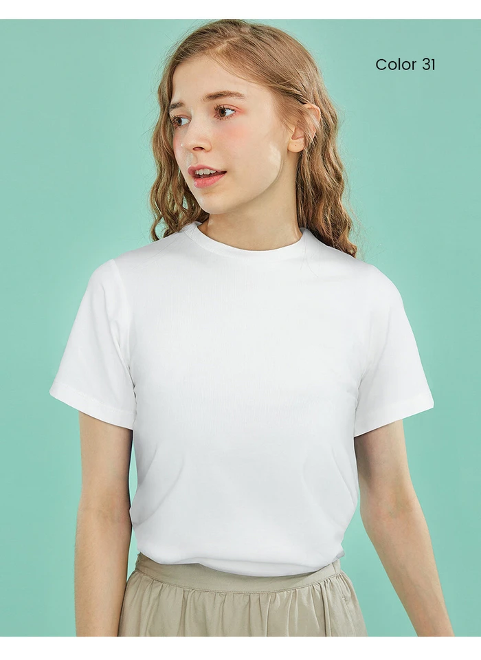 Dordano женская футболка с коротким рукавом и круглым вырезом, Camisetas Verano Mujer,, однотонная, женская футболка, эластичная, Camiseta Feminina