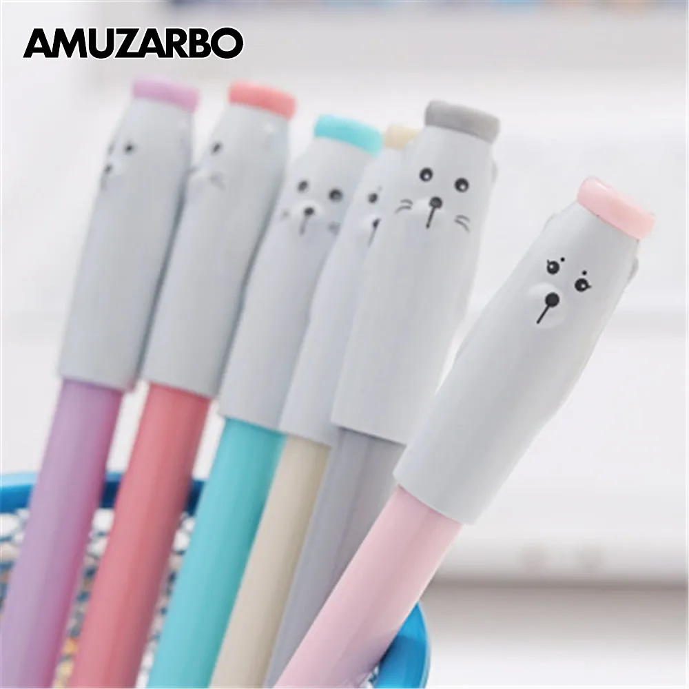 1 шт. новинка шапка с животным выражением гелевая ручка для школы офиса поставка