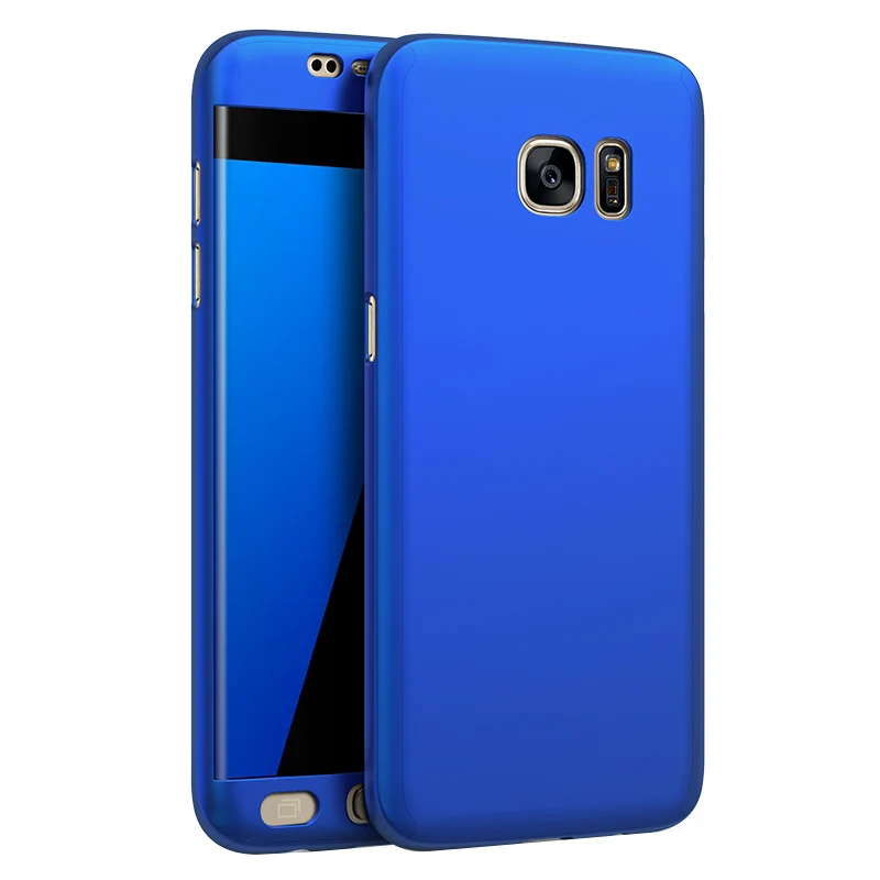 Шелковистые для Samsung S7 Edge чехол 360 градусов Полная защита 5.5 дюймовый Жесткий