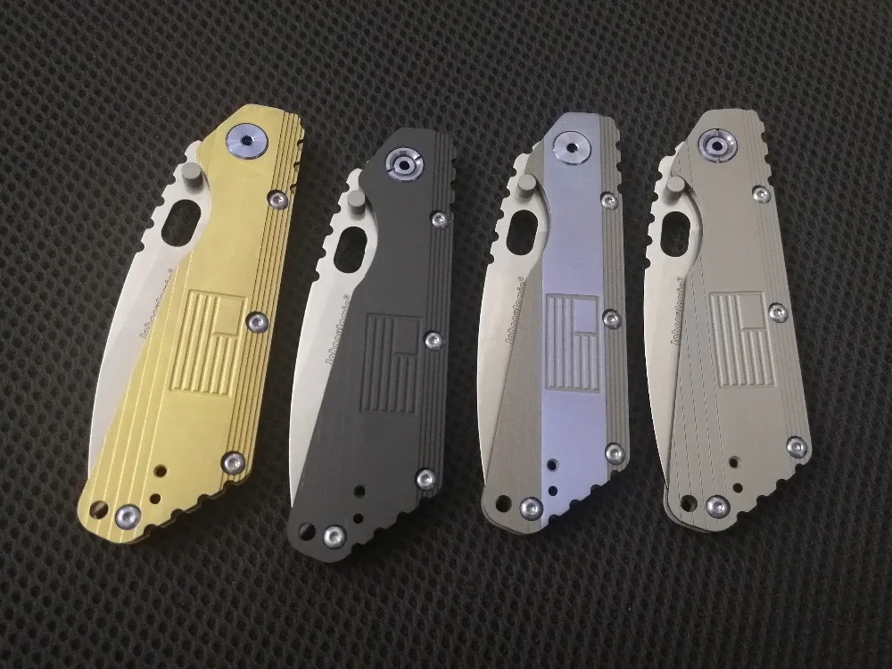 JohnnyJamie Custom Strider SMF 3 5 "Золотая титановая ручка TC4 CPM S35VN blade тактические складные