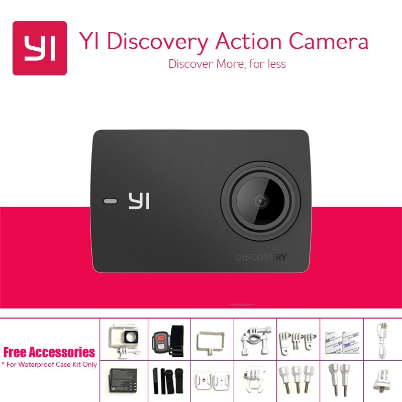 Экшн камера Yi Discovery международная версия 4K 20fps 8 Мп 16 Wi Fi 1080P 60fps водонепроницаемая