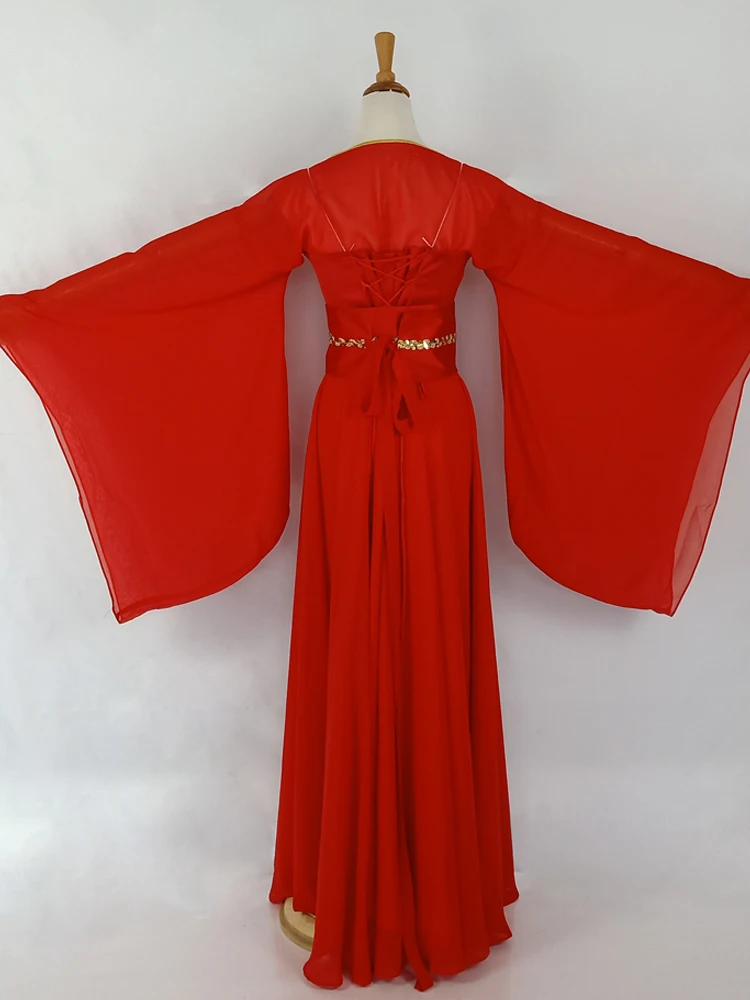 Movie The Banquet Actress Ziyi Zhang Golden Red Gorgeous Embroidery Phoenix Hanfu Long Tail Bride Wedding Costume Empress Hanfu