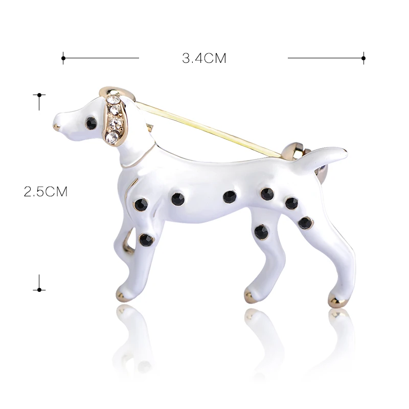 Lucky эмаль черная пятнистая брошь с собакой корсаж винтажные Броши со стразами в