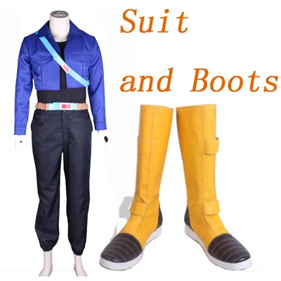 Горячая аниме Dragon Ball Zetto trunks Future Suit Dragon Ball Z косплей костюм Dragon Ball сапоги на заказ парик Хэллоуин наряд - Цвет: Suit wth Boots